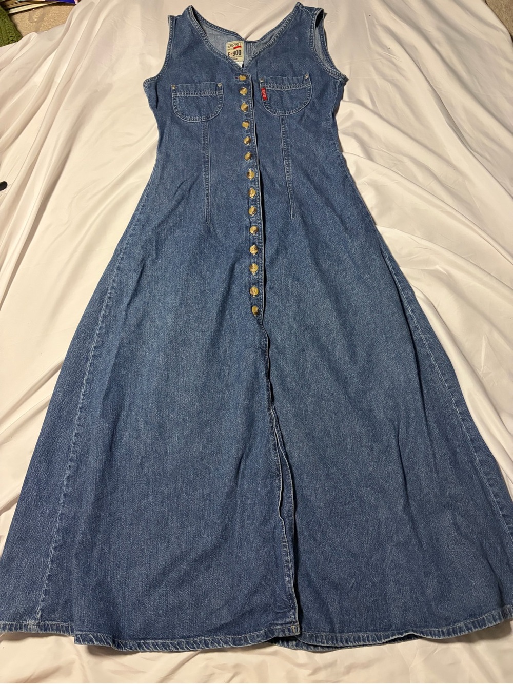 Vintage 1990s Espirit 900 San Francisco Denim Dress Medium Fit & Flare